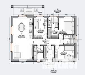 Дом 107м², 1-этажный, участок 10 сот.