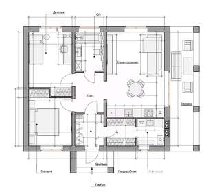 Дом 69м&sup2;, 1-этажный, участок 10 сот.  