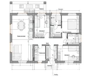 Дом 95м&sup2;, 1-этажный, участок 10 сот.  