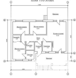 Дом 77м&sup2;, 1-этажный, участок 10 сот.  