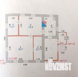 Дом 68м², 1-этажный, участок 5 сот.  