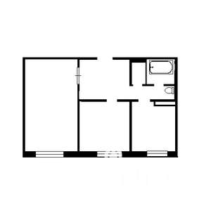 2-к квартира, на длительный срок, 44м2, 2/6 этаж