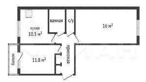 2-к квартира, на длительный срок, 48м2, 3/5 этаж