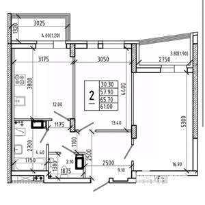 2-к квартира, вторичка, 61м2, 11/21 этаж