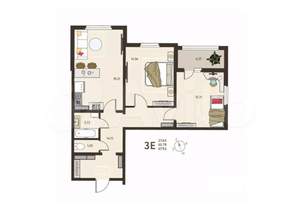 2-к квартира, строящийся дом, 68м2, 3/17 этаж