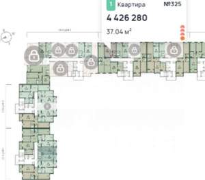 1-к квартира, вторичка, 37м2, 2/18 этаж