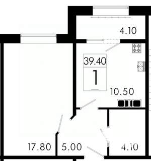 1-к квартира, вторичка, 39м2, 3/8 этаж