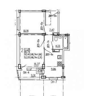 2-к квартира, вторичка, 52м2, 6/10 этаж