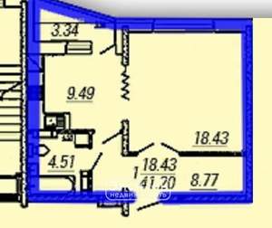 1-к квартира, вторичка, 42м2, 6/16 этаж