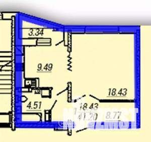 1-к квартира, вторичка, 42м2, 6/16 этаж
