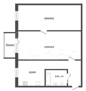 2-к квартира, вторичка, 48м2, 2/5 этаж