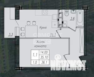 1-к квартира, вторичка, 36м2, 4/10 этаж