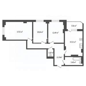 3-к квартира, сданный дом, 80м2, 7/10 этаж