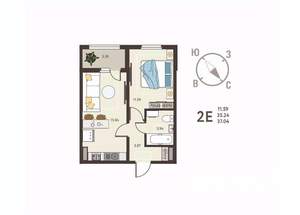 1-к квартира, вторичка, 37м2, 6/18 этаж