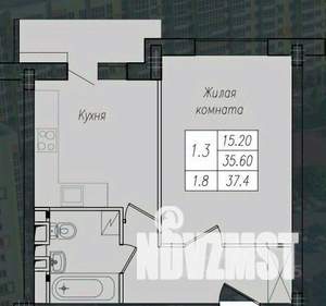 1-к квартира, вторичка, 37м2, 5/10 этаж