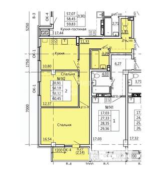 2-к квартира, вторичка, 60м2, 6/10 этаж