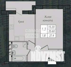 1-к квартира, сданный дом, 36м2, 2/10 этаж