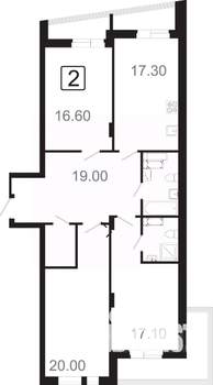 4-к квартира, вторичка, 105м2, 15/21 этаж