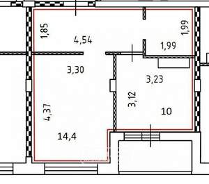 1-к квартира, сданный дом, 36м2, 3/8 этаж