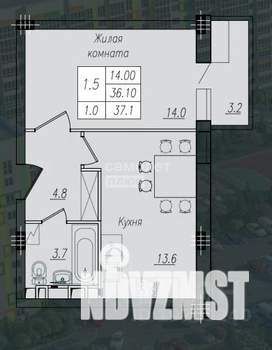 1-к квартира, вторичка, 37м2, 3/10 этаж