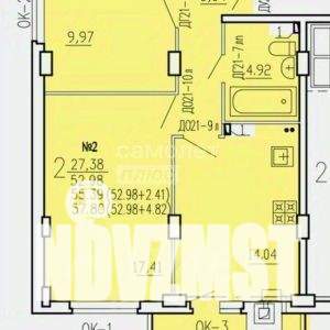 2-к квартира, сданный дом, 58м2, 1/10 этаж