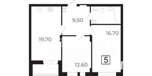 3-к квартира, вторичка, 66м2, 7/21 этаж