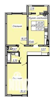 3-к квартира, вторичка, 71м2, 5/8 этаж