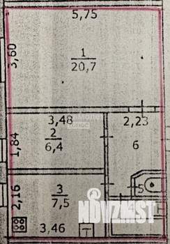 2-к квартира, вторичка, 43м2, 1/5 этаж