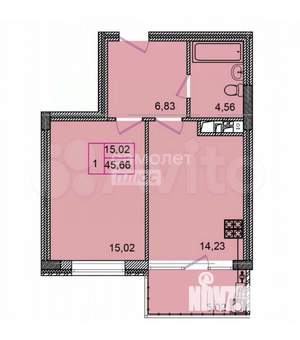 1-к квартира, вторичка, 47м2, 5/8 этаж