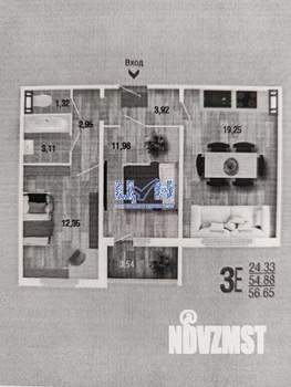 2-к квартира, вторичка, 55м2, 1/10 этаж