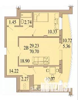 2-к квартира, вторичка, 71м2, 11/13 этаж