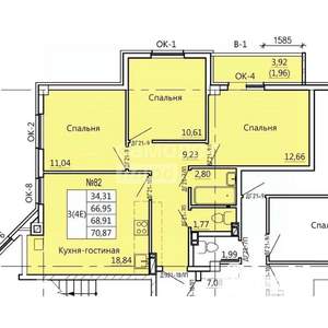 4-к квартира, вторичка, 71м2, 8/10 этаж