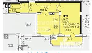 1-к квартира, вторичка, 44м2, 4/10 этаж