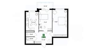 2-к квартира, сданный дом, 57м2, 10/10 этаж