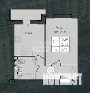 1-к квартира, вторичка, 37м2, 4/10 этаж
