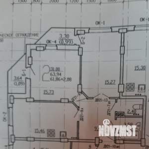 2-к квартира, строящийся дом, 62м2, 2/17 этаж