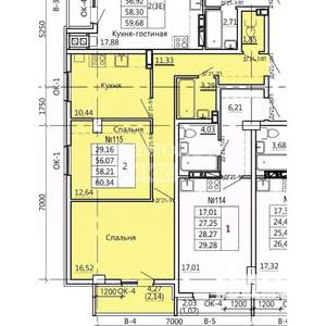 2-к квартира, вторичка, 60м2, 4/11 этаж