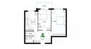 2-к квартира, сданный дом, 50м2, 5/10 этаж