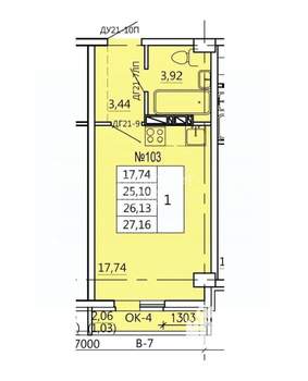Студия квартира, вторичка, 27м2, 2/10 этаж