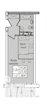 Студия квартира, вторичка, 29м2, 3/10 этаж