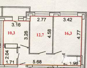 2-к квартира, вторичка, 52м2, 9/18 этаж