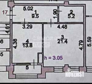 1-к квартира, вторичка, 50м2, 1/3 этаж