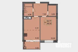 1-к квартира, строящийся дом, 50м2, 6/8 этаж