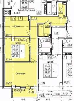 2-к квартира, вторичка, 60м2, 3/11 этаж