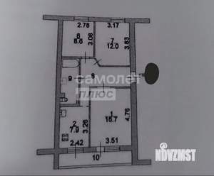 3-к квартира, вторичка, 60м2, 4/5 этаж