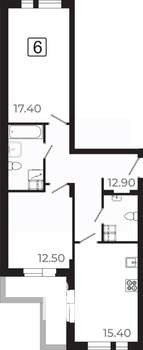3-к квартира, вторичка, 69м2, 7/21 этаж
