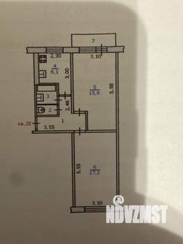 2-к квартира, вторичка, 47м2, 5/5 этаж