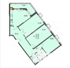 3-к квартира, вторичка, 117м2, 2/19 этаж