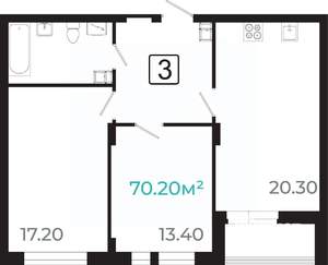 3-к квартира, вторичка, 68м2, 10/21 этаж