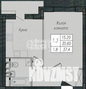1-к квартира, вторичка, 37м2, 9/10 этаж